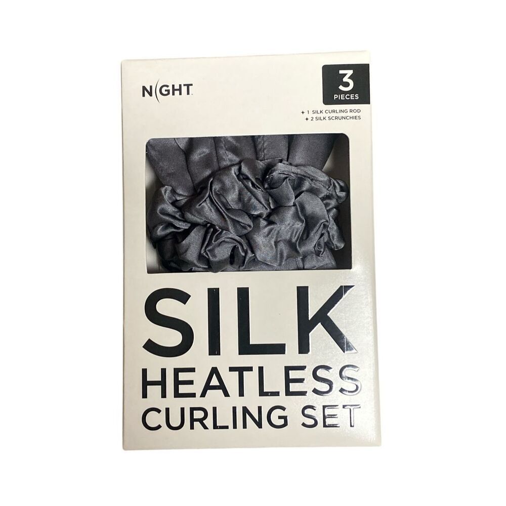 NIGHT Silk Heatless 3pc Curling Set in Grey NIB‎